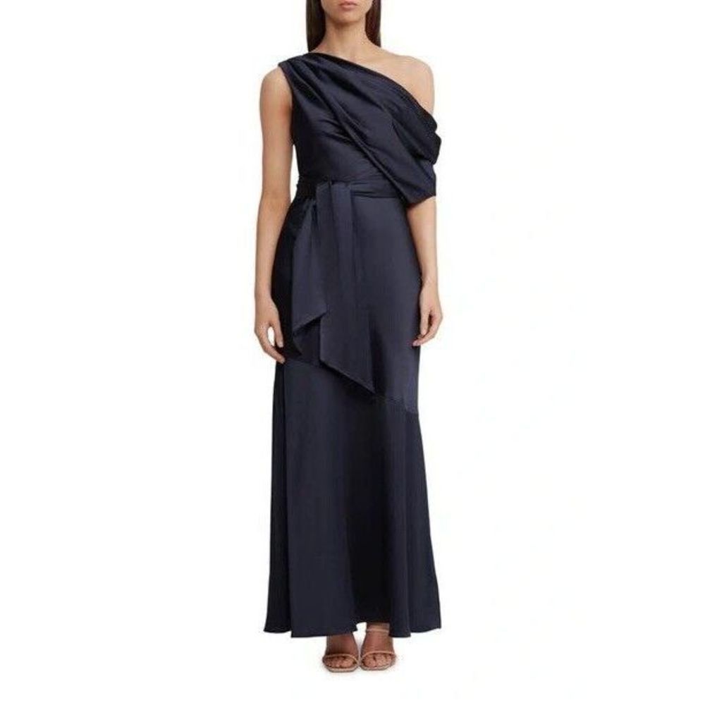 Significant Other Olinda Dress One Shoulder Asymmetric Midnight Size US 8